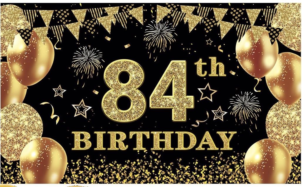 84th Birthday Decorations Men/Women Birthday Banner, Large Sash,