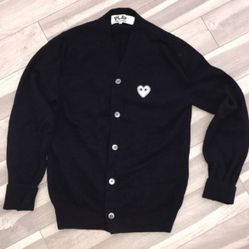 Comme des Garçons Black Cardigan with Heart Patch