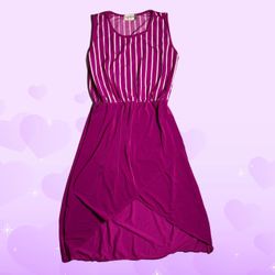 John & Anna Purple Striped Stretch Sleeveless dress Size S