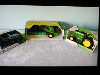 Three Ertl John Deere Diecast Farm Vehicle Lot Baler Tractor AMT 600 Transport New
