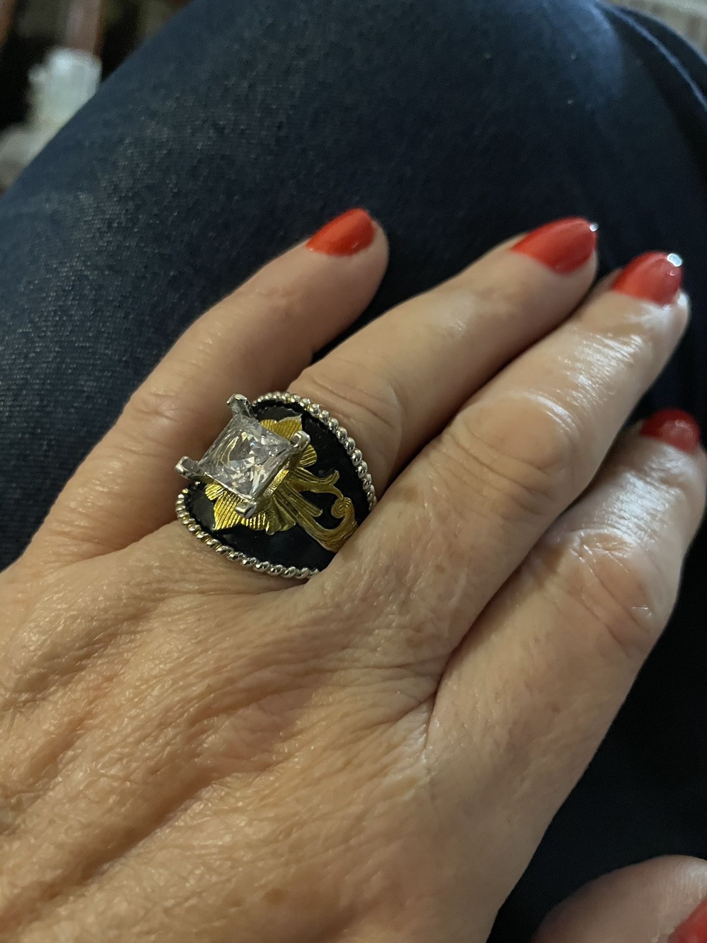 Beautiful 14K GOLD Plated With Grade AAA Zirconia .... Size 8