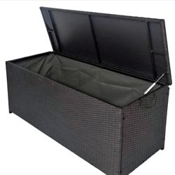 Storage Box, Patio Rattan Deck Box, Wicker Storage Bench for Indoor, Outdoor