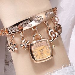 *VALENTINES DAY ❤️ SALE* Love Crystal Charm Bracelet Watch *See My Other 800 Items *