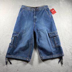Vintage Gap Shorts Men’s 28 Boy’s 18 Blue Long Baggy Cargo Y2K Hip Hop NWT#9F