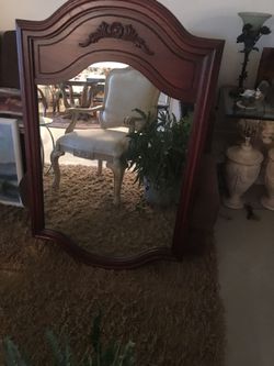 Beautiful vintage solid wood mirror.