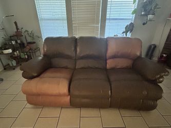 Nice Large Leather Couch (Manual Recline)