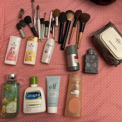 Assorted Makeup And Cleaning Stuff 