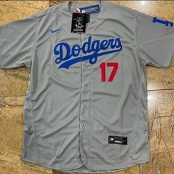 Dodgers Ohtani grey jersey men fully stitched (Small to 3X)