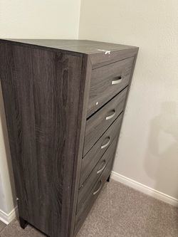 5-Drawer Tall Dresser Dark Gray