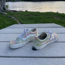 VANS Tie-Dye OLD SKOOL SNEAKERS Women's sz  Lace Up Pastels Pink Green 