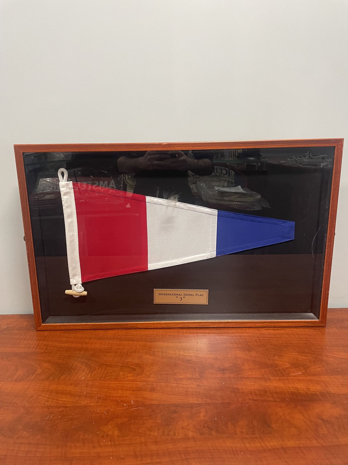 Wood Framed Shadow box International Signal Flag “3’