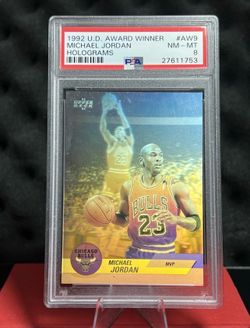 Upper Deck 1992-93 Award Winners Holograms Michael Jordan Bulls #AW9 PSA 8