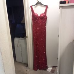 Red Fashion Nova sequin dress