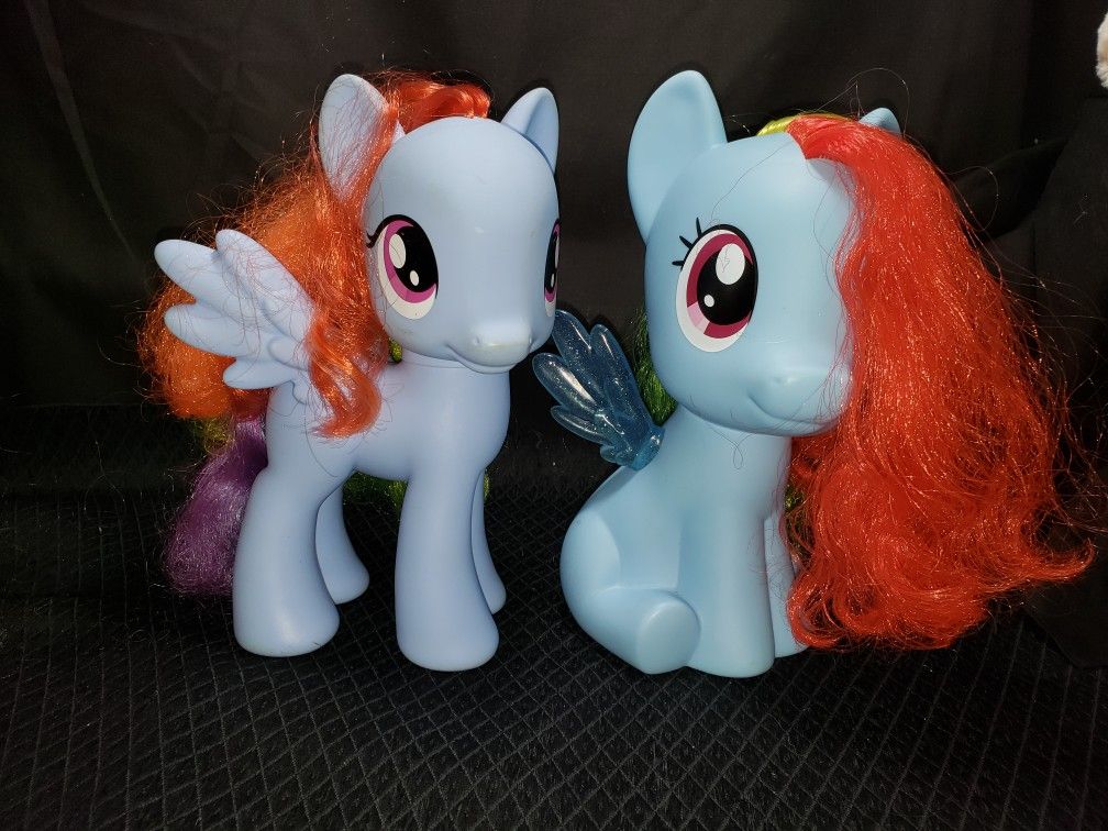 (2) My little ponies pegasus each 8"