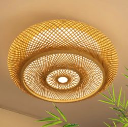 Bamboo wicker rattan style ceiling light