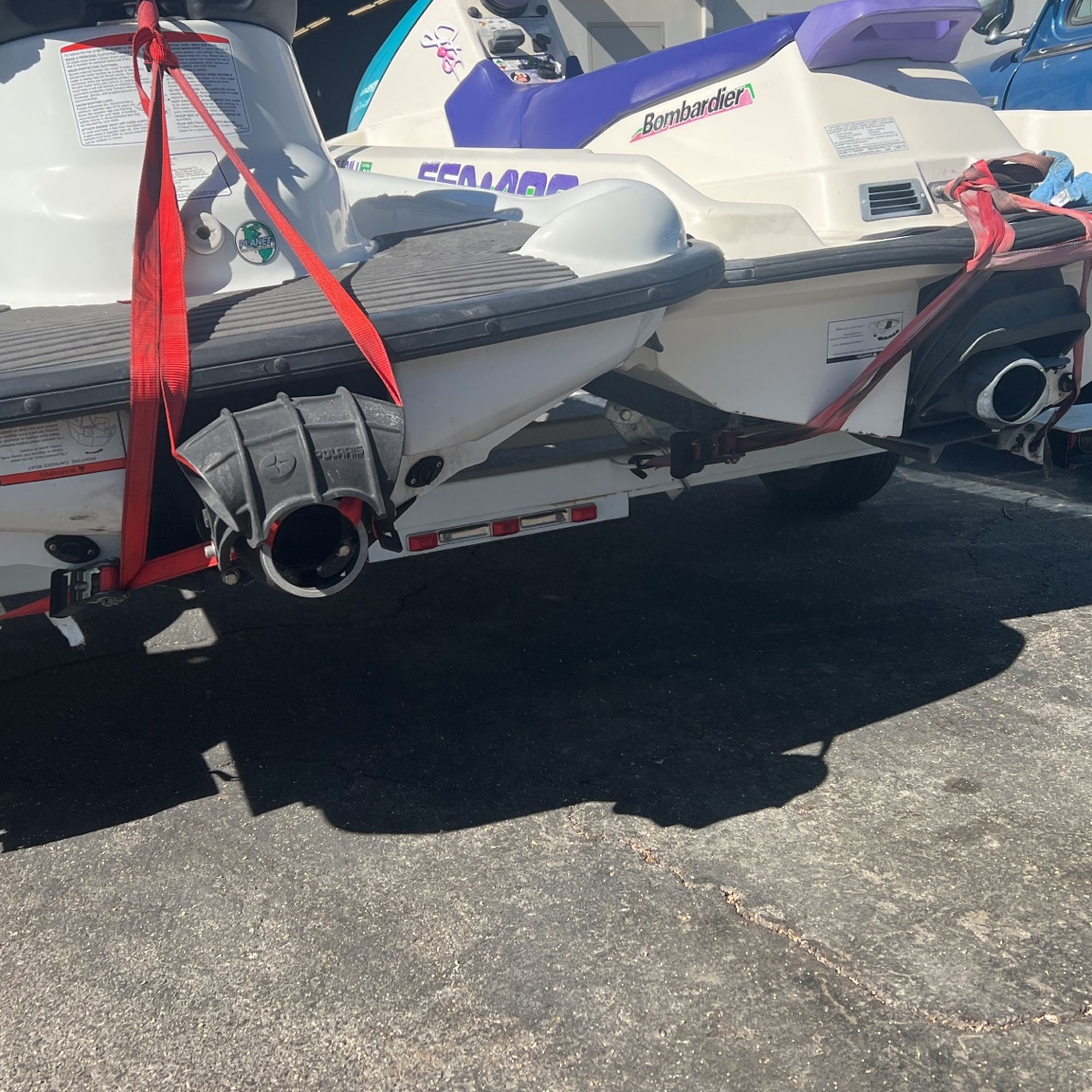 Pair Of Jet Skis 1998 Seadoo Bombardier And 2002 Polaris Virage Jetskis