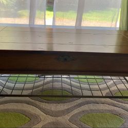 Wood Coffee Table with Storage Compartment 