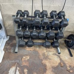 Dumbbell Set 20-75 With Db Rack And Flat Bench