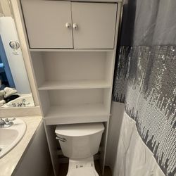 Over The Toilet Storage Cabinet with Open Shelf, Bathroom Cabinet Organizer for Restroom, 