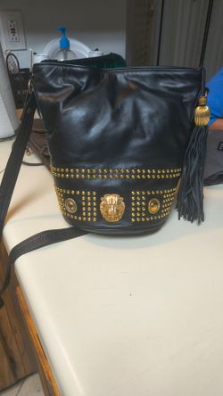 vintage 1980s black genuine leather