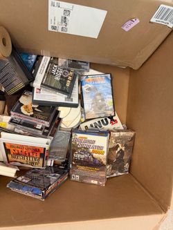 Box of mix software cds DVDs and more