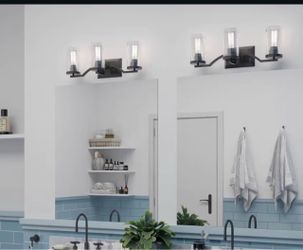 2-Light Black Vanity Wall Sconce