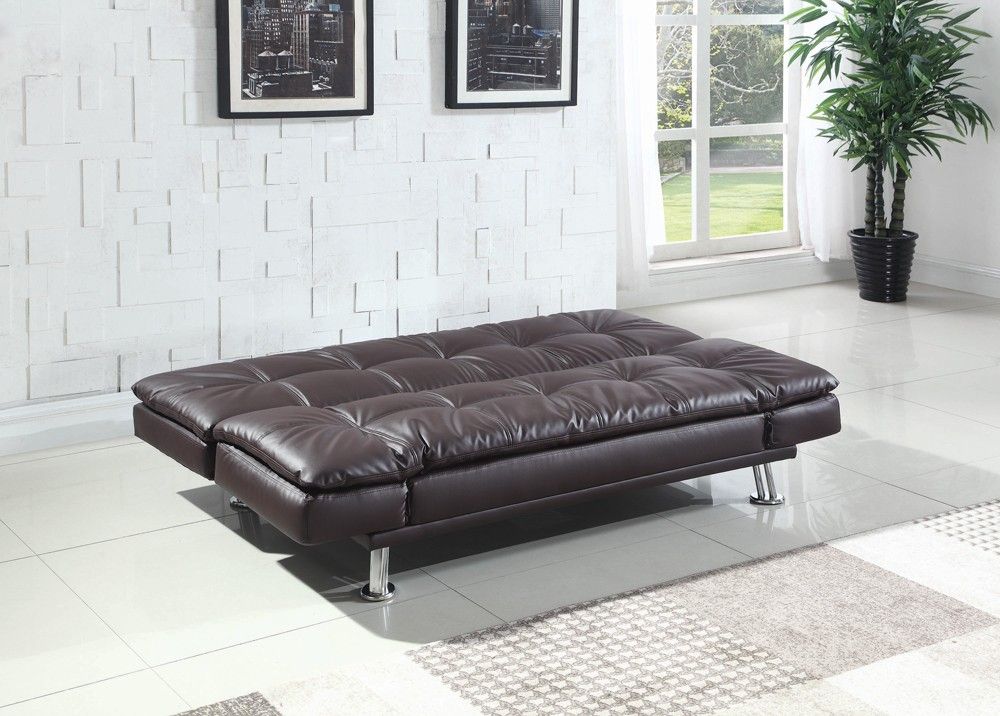 Brown Leather Futon