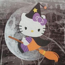 New Junior's Hello Kitty Spooky Halloween Witch and Full Moon T-Shirt Size XXL