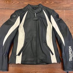 Woman’s Triumph leather racing, riding  motorcycle jacket: