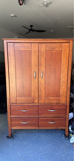 Wood Armoire with Drawers