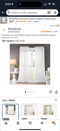 Curtains Draperies, 2 Panels 52" W x 96" L