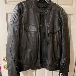 Padded Leather Motorcycle Jacket Size Xlt