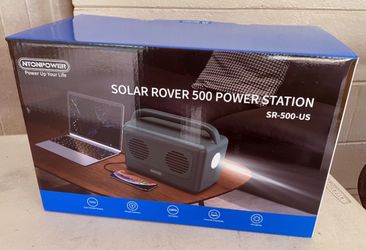 NTONPOWER 500W Portable Power Station, 569Wh Outdoor Solar Generator Lithium Battery with Pure Sine Wave AC Outlet, PD 60W USB-C, QC 3.0 and Flashligh