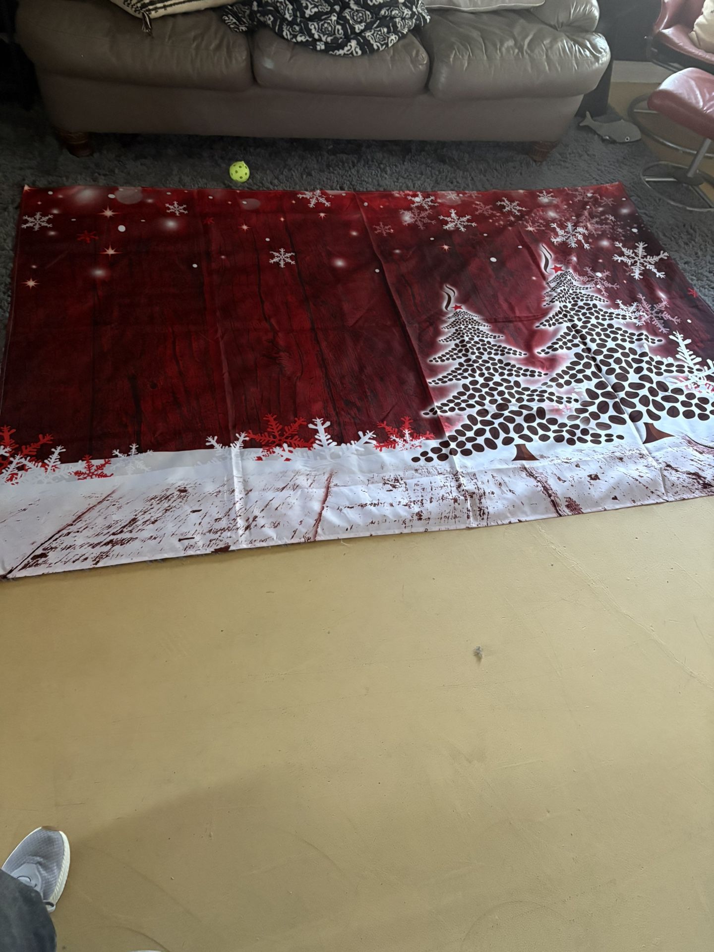 Christmas Backdrop Made Out Of Fabric