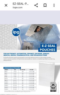 Polyair E-Z Seal 7" x 11.5" Bubble Pouches