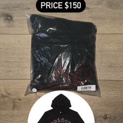 Spider Hoodie Rhinestone Black
