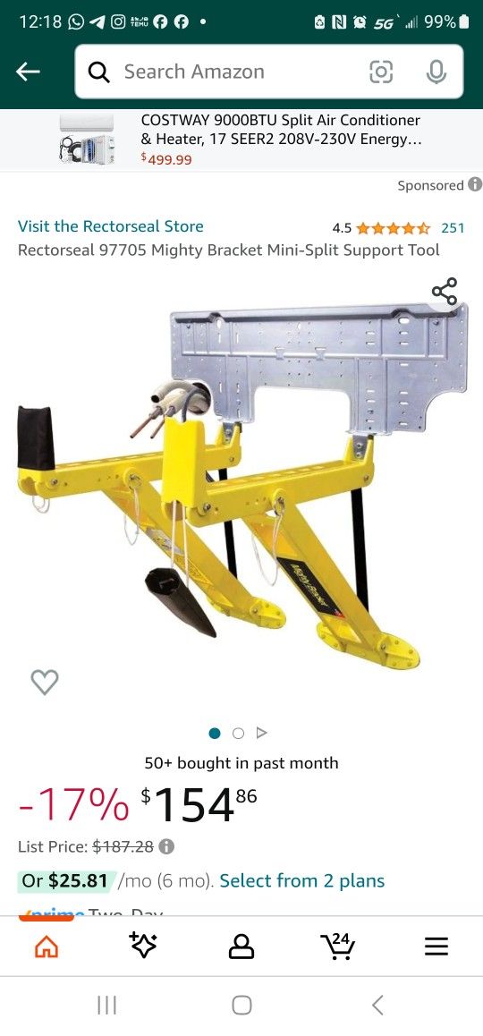 97705 Mighty Bracket Mini Split Rectorseal 97705 Rectorseal 97705