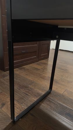 Black Desk with 2 Drawers — 56" W