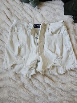 Hollister High Rise White Jean Shorts Size 00