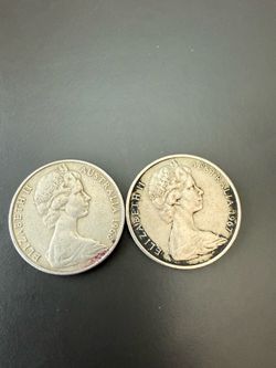 1967 and 1968 Australia 20 cents