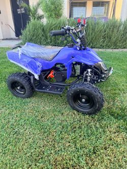 49cc Kids Gas Mini ATV for Ages 5–12, Pull Start 2-Stroke Quad Bike 4 Wheeler with Disc Brakes