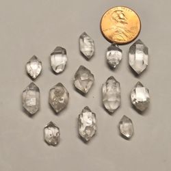 14pcs. High Grade Mini Herkimer Diamond Crystal Lot Double Terminated Beautiful 
