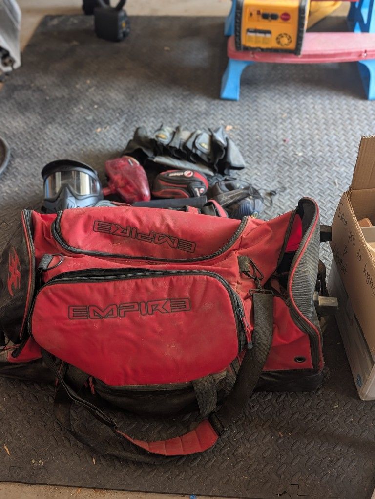 Empire Paintball Rolling Bag And Accessories