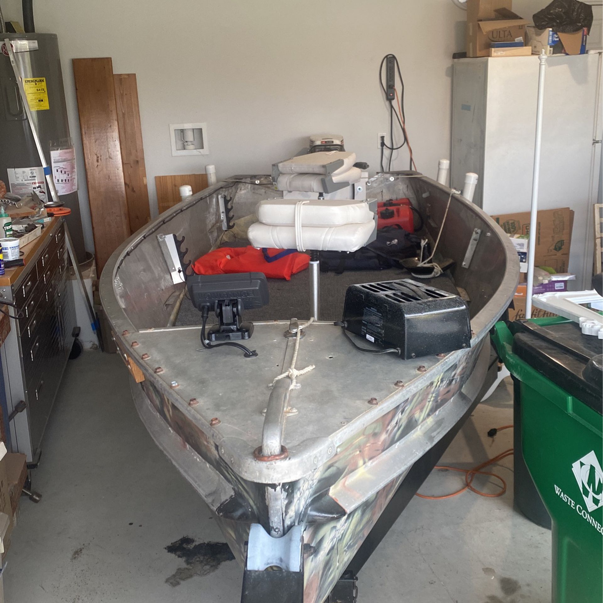 14 Foot Aluminum Boat, Motor, Trailer, Lake Ready