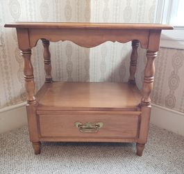 Solid Rock Maple Side Table with Drawer

