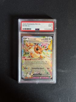 Pokemon Prismatic Evolutions 2025 Eevee EX #075 PSA 9