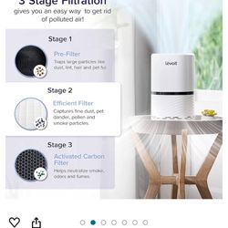 LEVOIT Air Purifiers for Home, High Efficient Filter for Smoke, Dust and Pollen in Bedroom, Filtration System Odor Eliminators for Office with Optiona