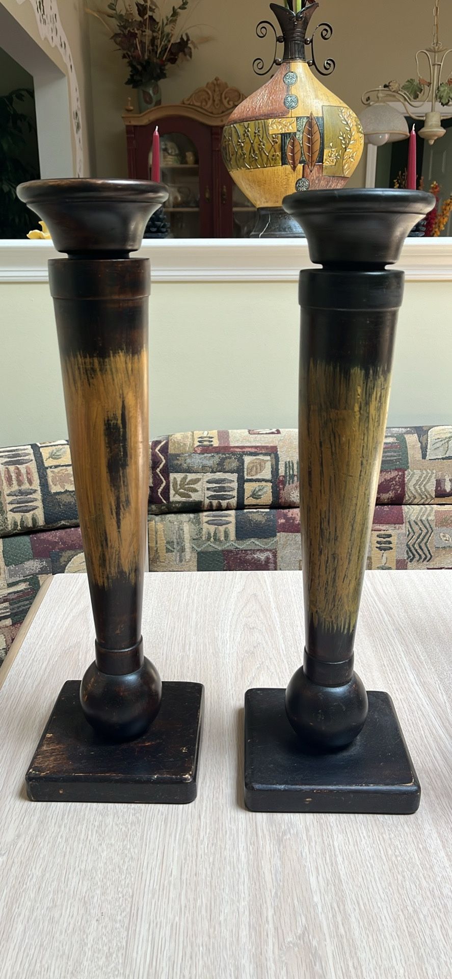 Wood Candle Holders 18”
