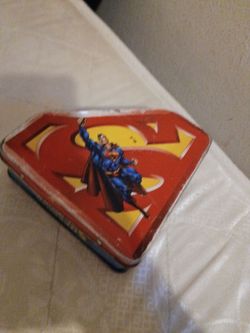 Superman Shield-Shaped Tin Box