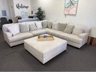 Large Ashley sectional with oversized ottoman